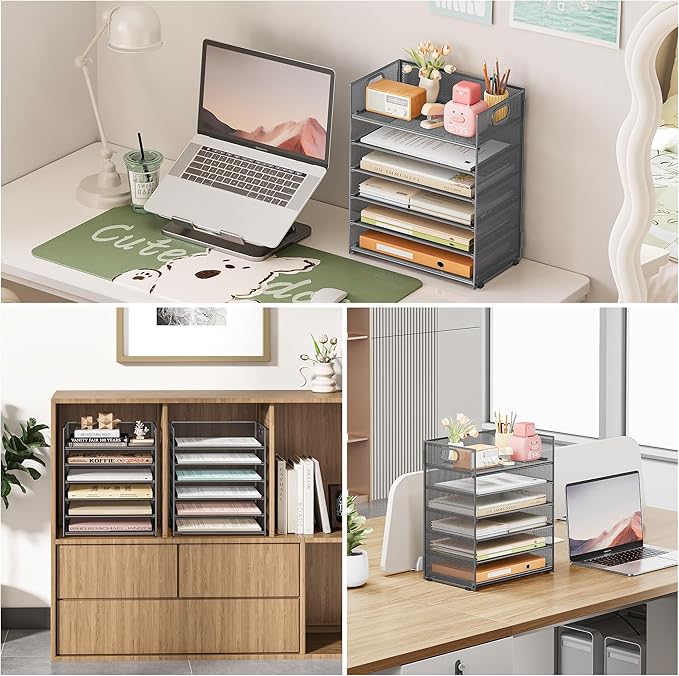 Subekyu 6 Tier Paper Organizer for Desk - Image 4