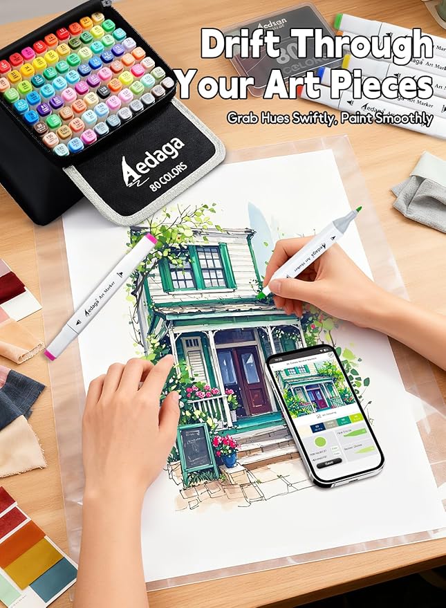AEDAGA 200 Colors Alcohol Markers - Image 6