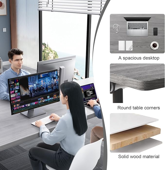 JEHUJD Conference Table, 55.1''Folding Conference Room Table - Image 6