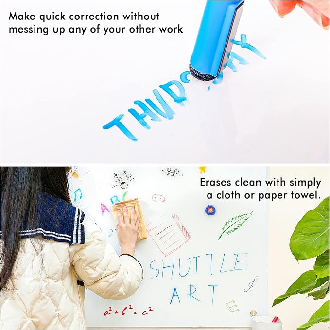 Shuttle Art Dry Erase Markers, 90 Bulk Pack 15 Colors Magnetic Whiteboard - Image 5