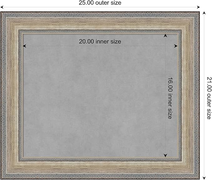 Amanti Art Silver Framed Magnetic Board 21x25 Small Vision Board - Image 3