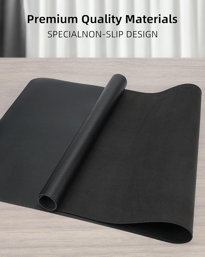 Leather Desk Protector, Large Mouse Pad, Non-Slip Blotter, Waterproof Writing - Image 2