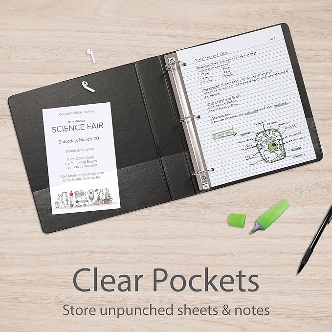 Oxford 3 Ring Binders, Binders for School and Office, 3 Inch ONE-Touch Easy - Image 4