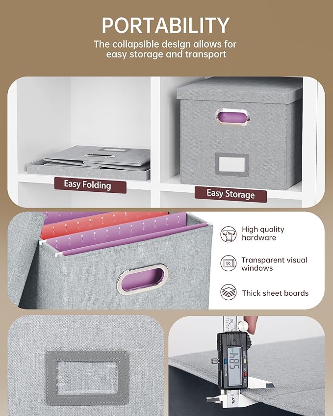 2 Pack File Storage Organizer, Filing Box, Portable File Box - Image 2