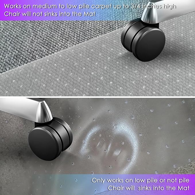 Vicwe Office Chair Mat for Carpet, 2 Pack, Easy Rolling Hard Mat for Office - Image 6