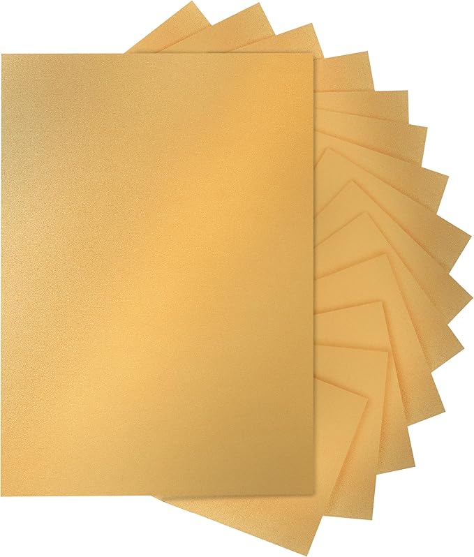 Silunkia 28 Sheets Gold Shimmer Cardstock 8.5 x 11 Metallic Paper, 250gsm/92lb by Silunkia