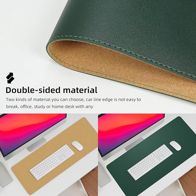 Leather Desk pad Protector, Large Desk mat - Image 3