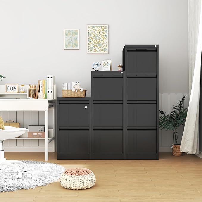2-Drawer File Cabinet with Lock, Metal Vertical Filing Cabinets - Image 8