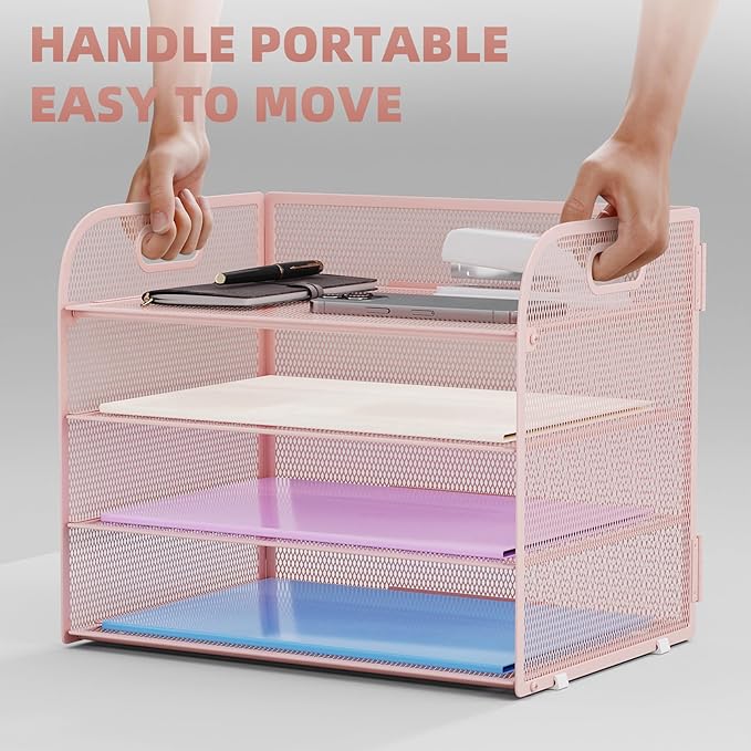 Marbrasse 4 Tier Paper Organizer Letter Tray - Image 5