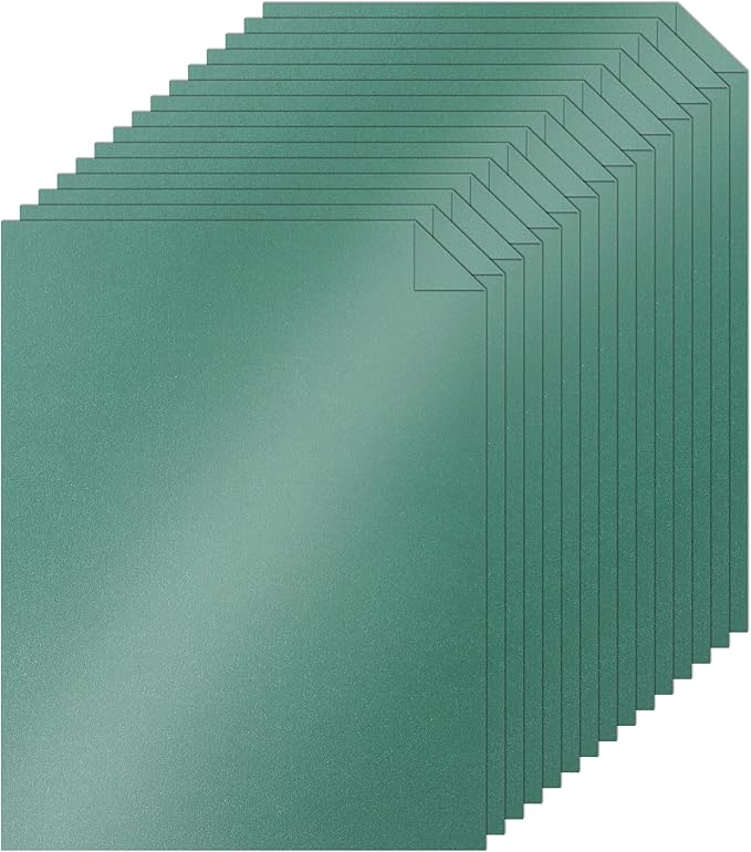 Silunkia 40 Sheets Christmas Green Shimmer Cardstock 8.5 x 11 Scrapbook Paper by Silunkia