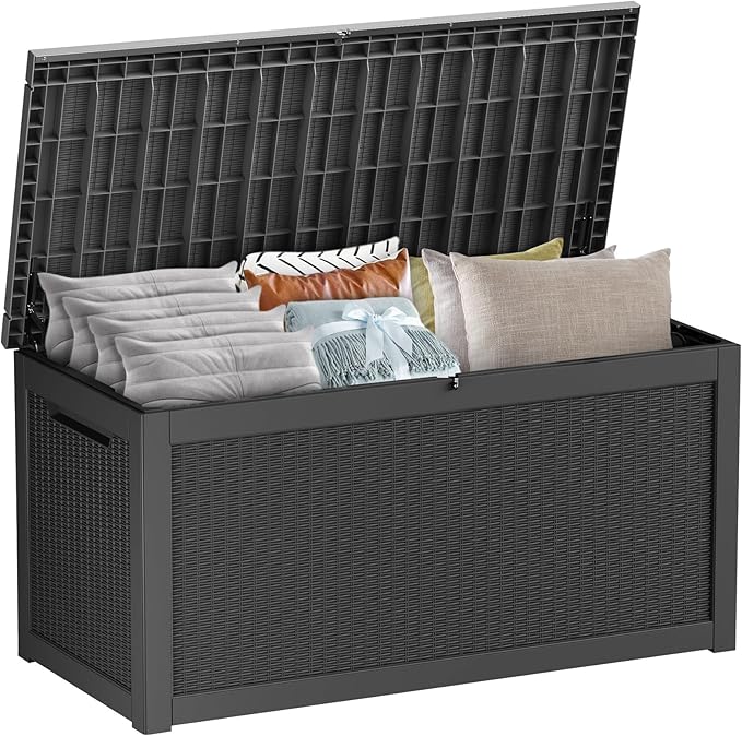 Decksplore 320 Gallon Outdoor Storage Box Waterproof Lockable Resin Deck Box by Decksplore%E2%80%94BuiltforOutdoor