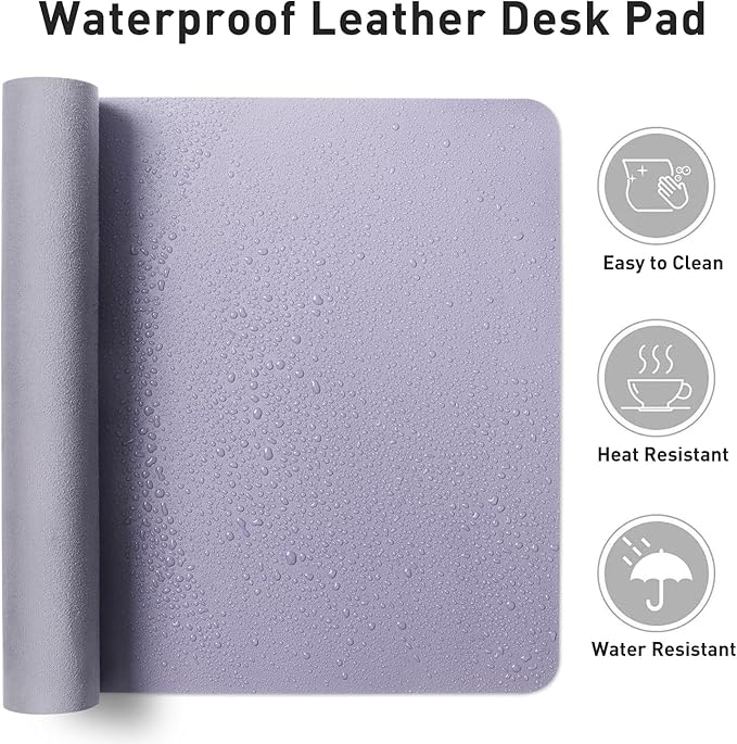 Aothia Leather Desk Pad Protector, Mouse Pad, Office Desk Mat, Non-Slip PU - Image 6