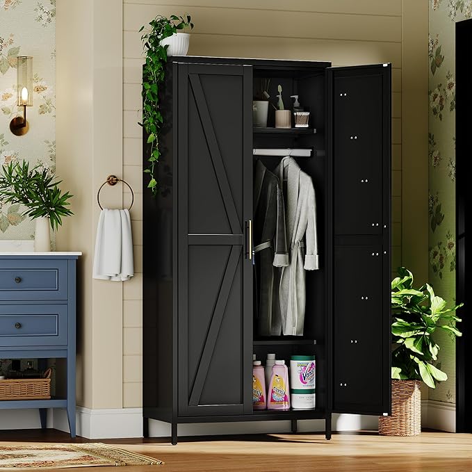 SUPEER Metal Wardrobe Cabinet - Image 8