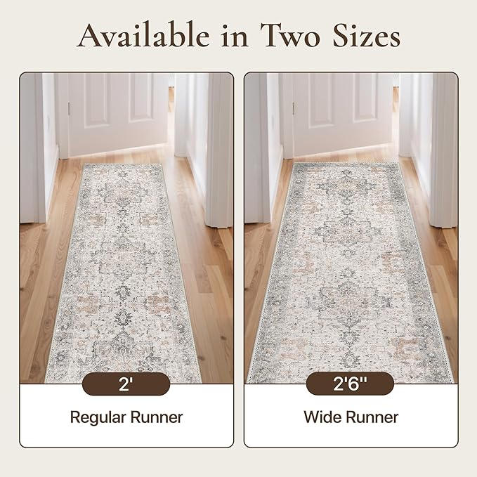 GENIMO Runner Rug 2'6"x4 Machine Washable Non Slip Vintage Hallway Runner Rug - Image 9
