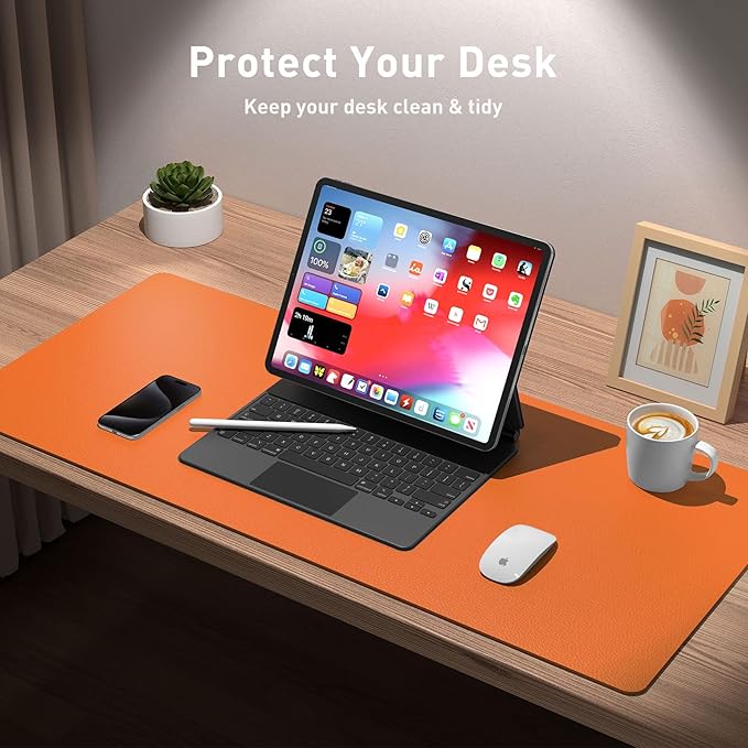 Aothia Leather Desk Pad Protector, Office Desk Mat, Large Mouse Pad, Non-Slip - Image 3