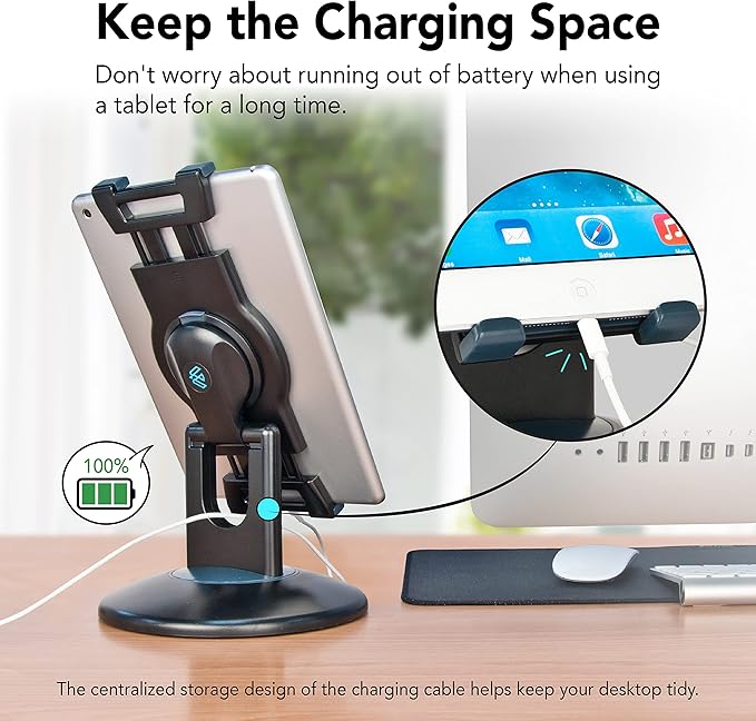EHO Tablet Kiosk Stand, 360° Rotating Commercial Tablet Stand, Retail Kiosk - Image 3
