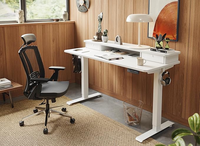 FEZIBO 63 x 28 Inch Deeper Height Adjustable Electric Standing Desk - Image 2
