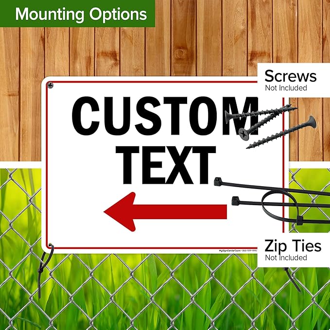 Custom Arrow, Custom Directional Sign, Left Arrow, 10x14 Inches, 55 mil thick - Image 5
