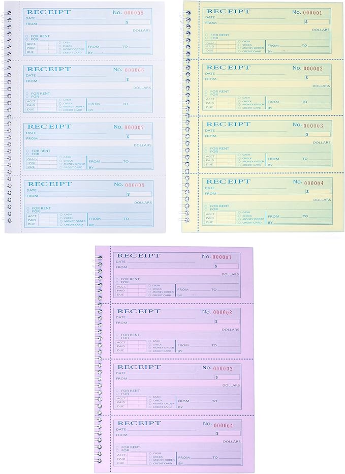Money Rent Receipt Book, 7.9x11.22 Inches 3 Part Carbonless, Receipt Book - Image 5