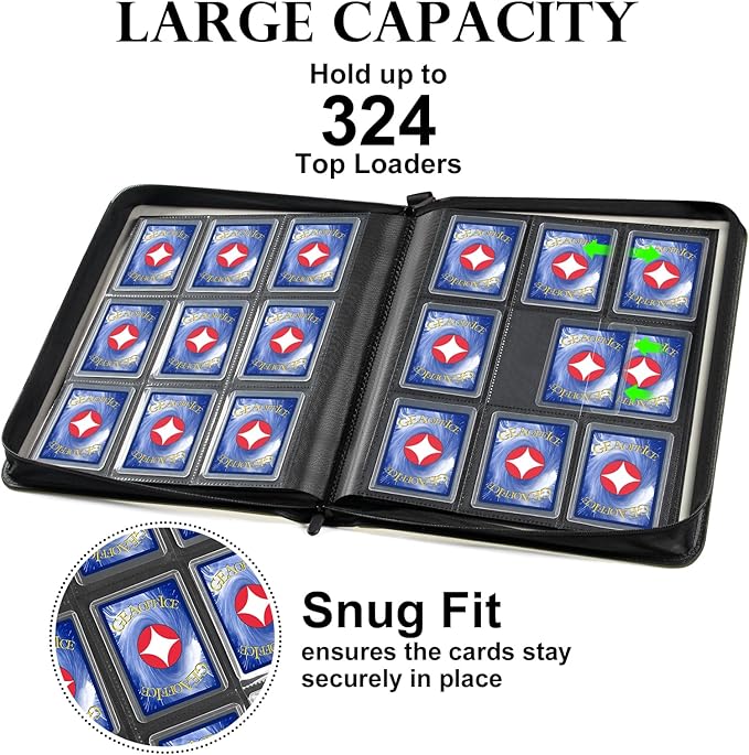 GEAoffice Side Loading 9 Pockets Top Loader Binder Holds 324 Cards, Waterproof - Image 2
