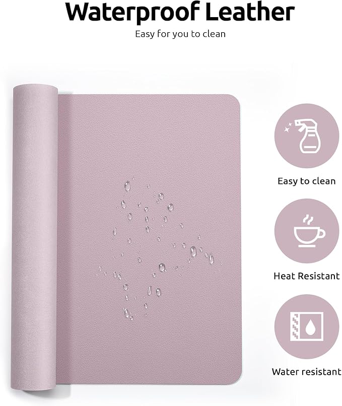 YSAGi Leather Desk Pad Protector, Office Desk Mat, Large Mouse Pad, Non-Slip PU - Image 4