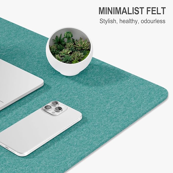 Auhoahsil Felt Desk Mat, Minimalist Large Mouse Pad XL 31.5 x 11.8 in, Desk Matt - Image 3