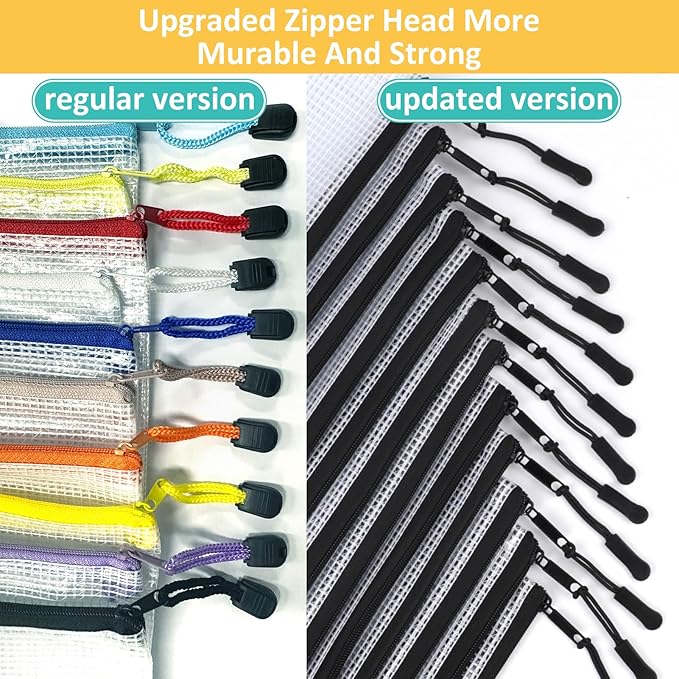 YOPCDJ 12pcs Mesh Zipper Pouch Bags, A5 Storage Bag - Image 4