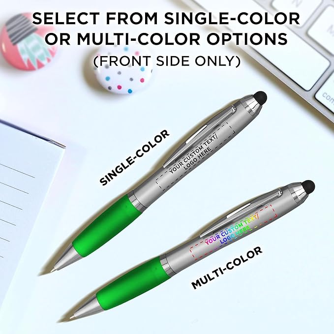 DISCOUNT PROMOS Custom Stylus Ballpoint Pens Set of 100, Personalized Bulk Pack - Image 6