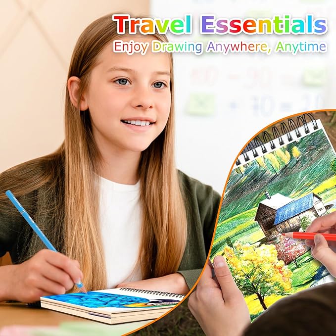 3-Pack 50 Sheets 9" x 12" Sketch Book, Spiral Bound Art Sketchbook, Bulk School - Image 5