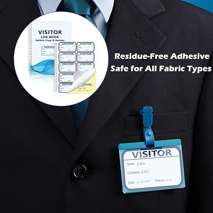 1 Pack Visitor Badges with Carbon Copy Visitor Stickers Letter Size Visitor Log - Image 7