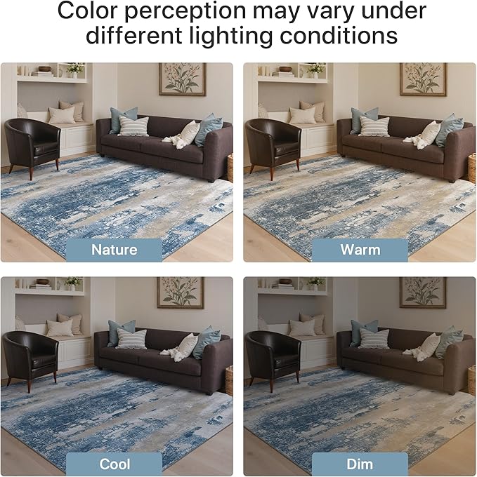 GENIMO No Crease Non Slip 8x10 Area Rugs - Image 8