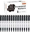 Shuttle Art Permanent Markers, 50 Pack Black Permanent Marker set, Fine Point by ShuttleArt