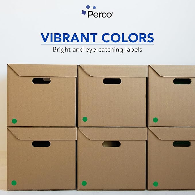 Perco Green 1-Inch Round Circle Dot Sticker Labels - Image 6