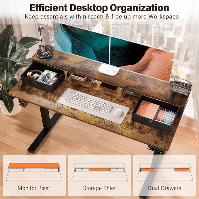 Kingant 48 x 24 Inch Electric Standing Desk - Image 5