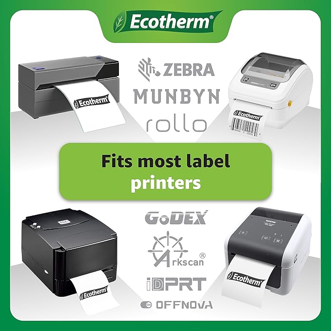 2" x 1.5" Thermal Labels | 4 Rolls | 5280 Labels | fits Zebra, Offnova Thermal - Image 5