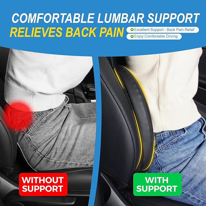 Lofty Aim Memory Foam Lumbar Support Cushion Relieves Lower Back Pain Car Seat - Image 4