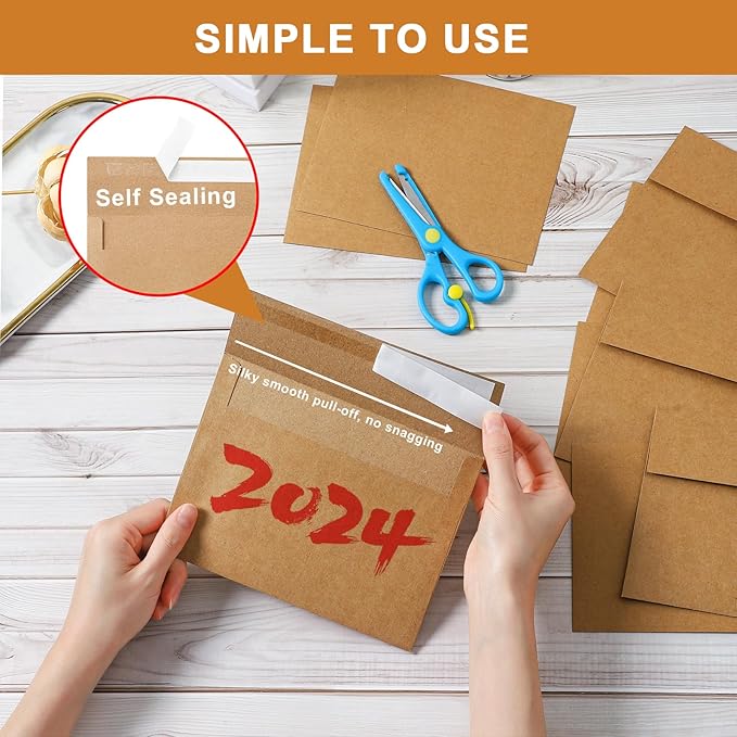 Silunkia 100 Packs Brown Blank Greeting Cards and Envelopes 4 x 6 Heavyweight - Image 5