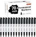 Shuttle Art Permanent Markers, 70 Pack Black Permanent Marker set, Fine Point by ShuttleArt
