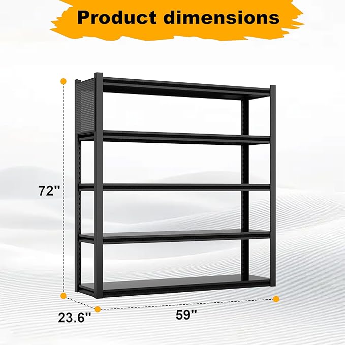 Storage Shelves with Pegboard, Metal Shelving Adjustable Shelves, Garage - Image 2
