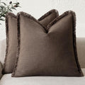 Foindtower Set of 2 Decorative Linen Fringe Throw Pillow Covers Boho Farmhouse by Foindtower