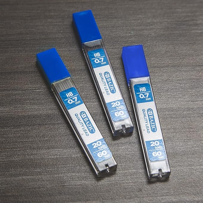 BAZIC Products Mechanical Pencil Lead Refills HB 0.7mm – Smooth 0.7mm Graphite - Image 2