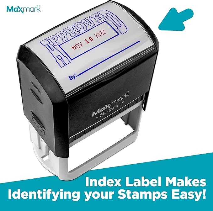 MaxMark Large Self-Inking Rubber Date Office Stamp - Image 5