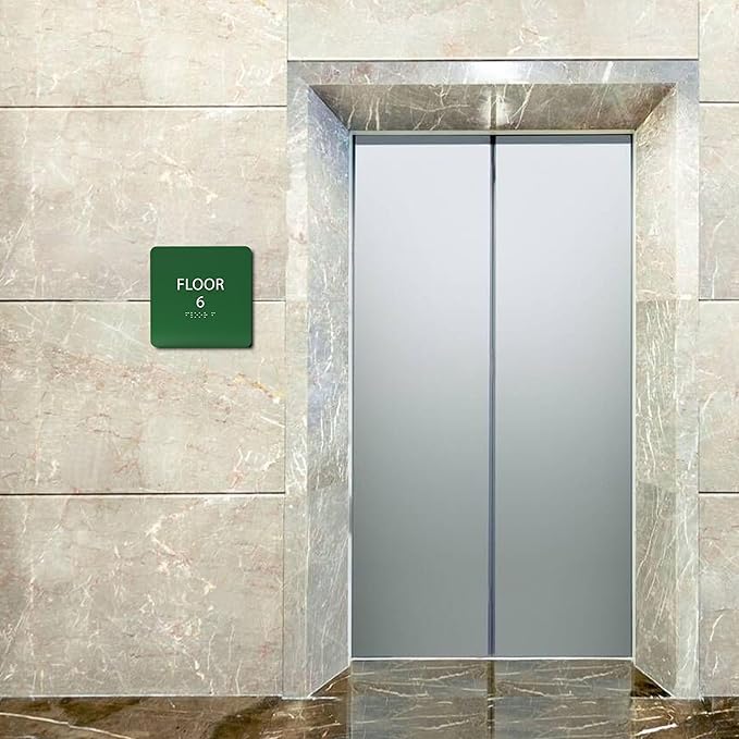 Clean Grey ADA Floor 6 Sign - Image 5
