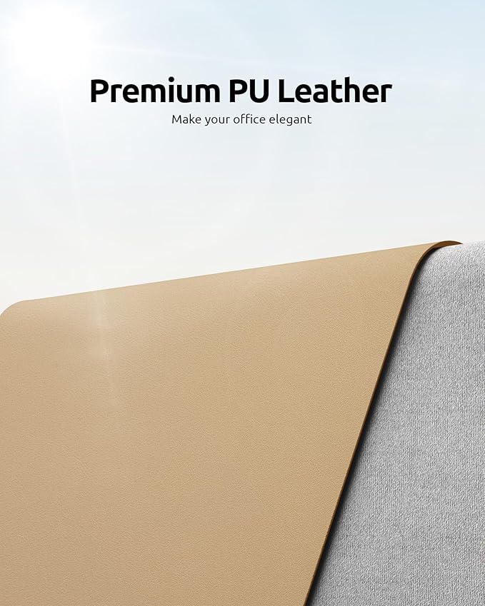 YSAGi Leather Desk Protector, Office Mat, Large Mouse Pad, Non-Slip PU Leather - Image 2