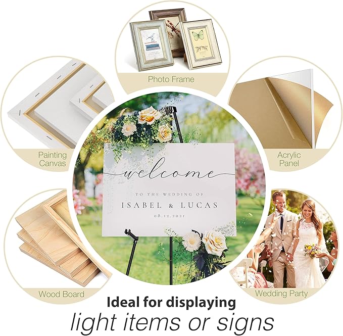 VAIIGO 63" Easel Stand for Wedding Sign Poster Display Easel Floor Adjustable - Image 2