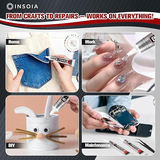 B7000 Rhinestone Glue Clear 16 PCS 15ml – Strong Transparent No Trace Jewelry - Image 8