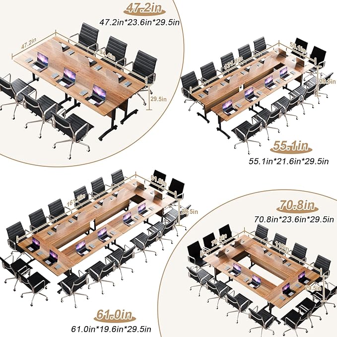 Conference Table Flip Top Mobile Conference Room Tables, Folding Conference - Image 4