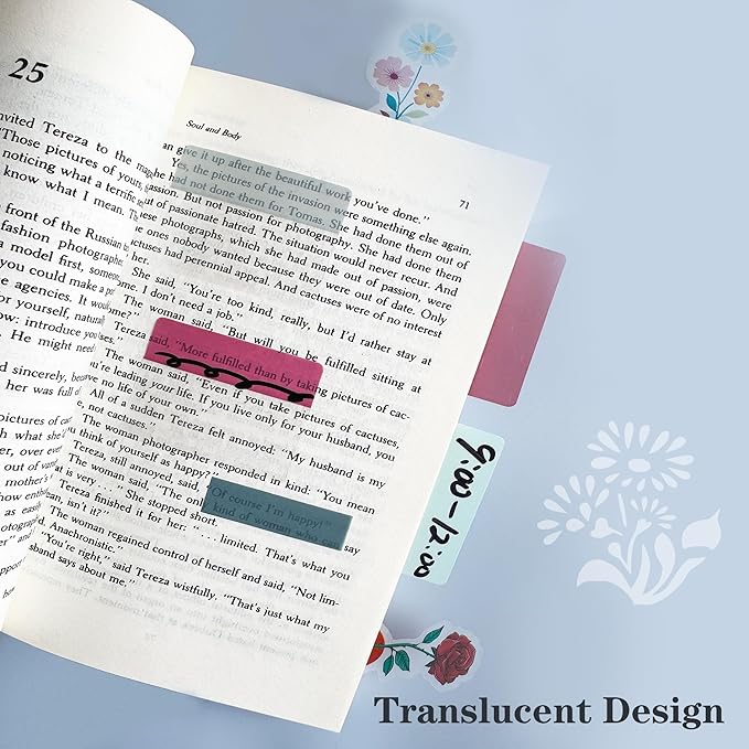ELII 500 PCS Sticky Index Tabs 2 Inch Book Tabs, Page Markers File Tabs Self - Image 7