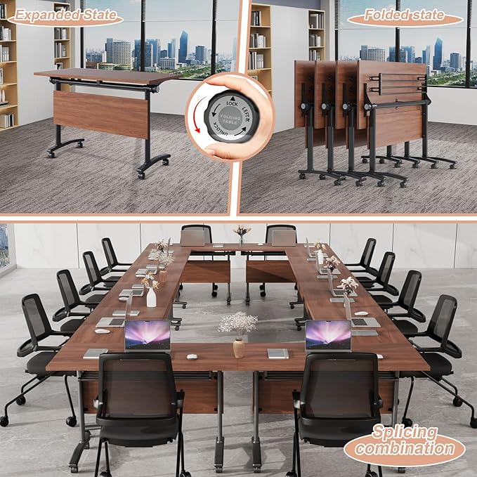 Conference Table Flip Top Mobile Conference Room Tables, Folding Conference - Image 6
