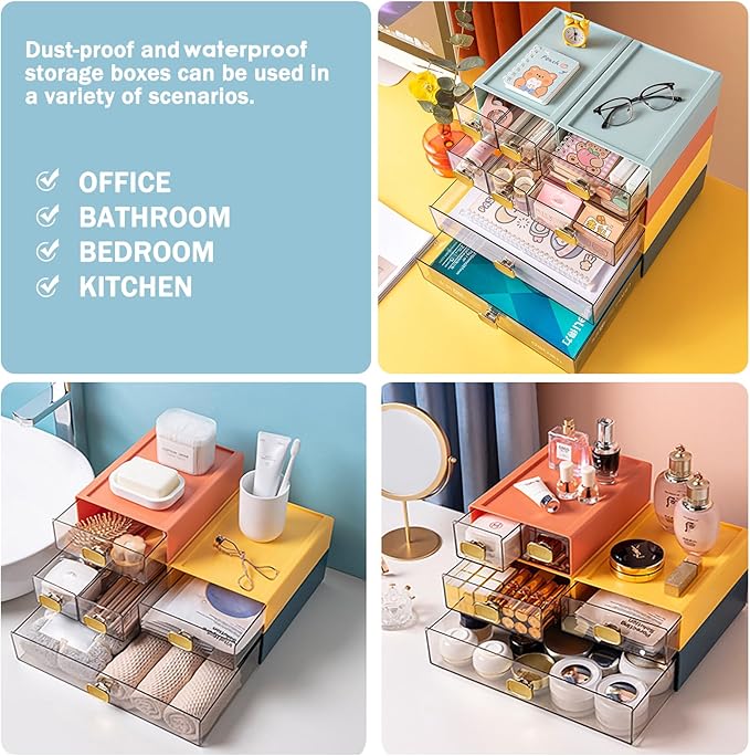 DETEIN Stackable Desk Drawer Organizer 13''x9''x3.3'' Desktop Paper Organizer - Image 4